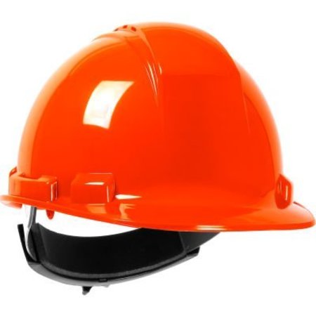 PIP Whistler Cap Style Hard Hat HDPE Shell, Vented 4-Pt Textile Suspension, Ratchet Adj., Hi-Vis Orange 280-HP241RV-31